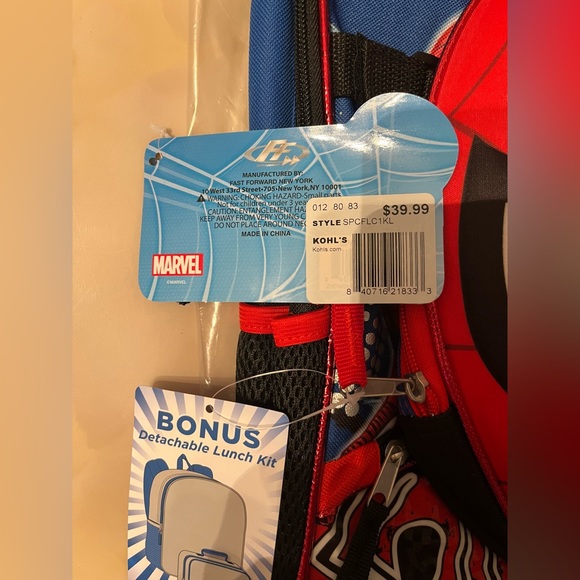 Kids Spider-Man Backpack with Molded Lunch Bag - Picture 4 of 13